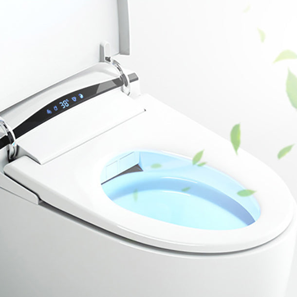 White Elongated Floor Mount Bidet Stain Resistant Floor Standing Bidet with Heated Seat