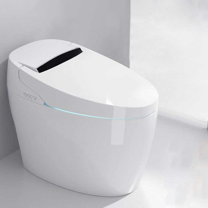 Contemporary White Elongated Floor Standing Bidet with Heated Seat