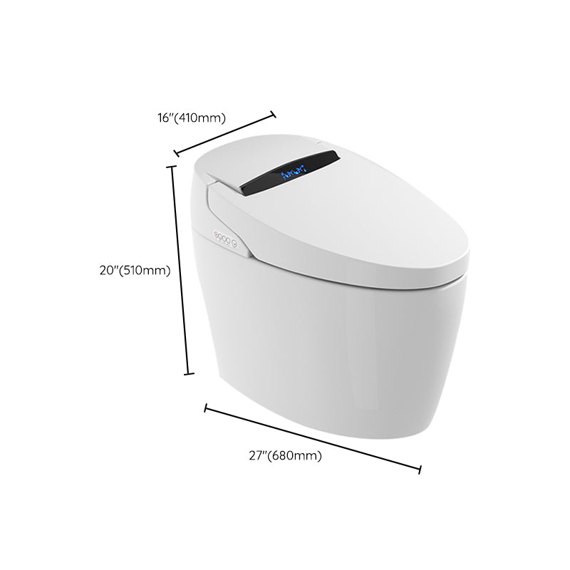 Contemporary White Elongated Floor Standing Bidet with Heated Seat