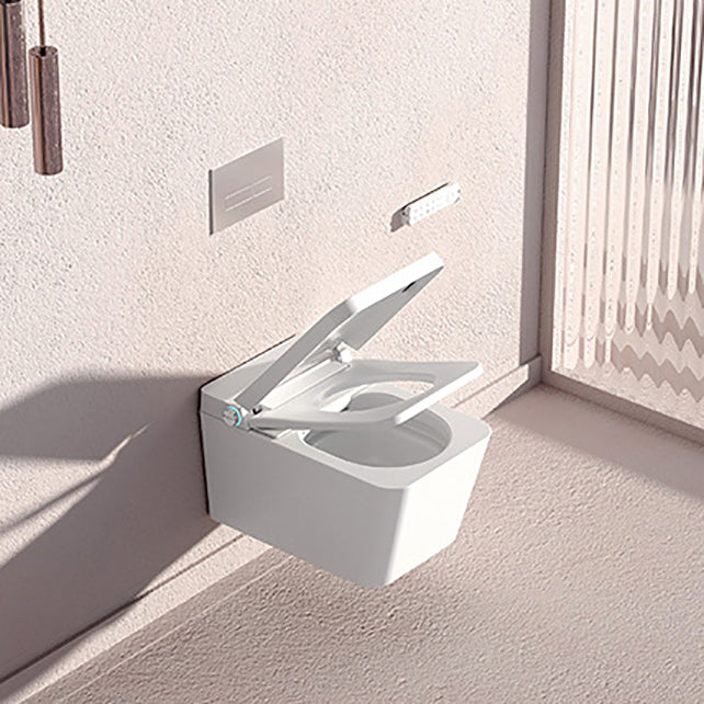 Elongated Wall Mounted Bidet White Wall Hung Toilet Set with Heated Seat