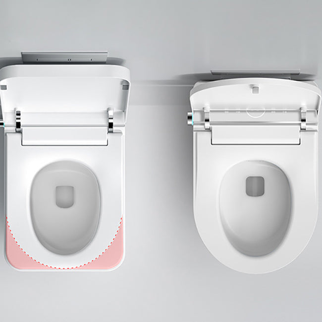 Elongated Wall Mounted Bidet White Wall Hung Toilet Set with Heated Seat