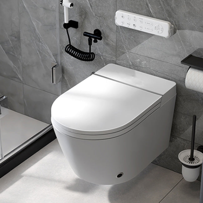 White Wall Hung Toilet Set with Heated Seat and Remote Control Included