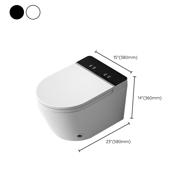 White Wall Hung Toilet Set with Heated Seat and Remote Control Included