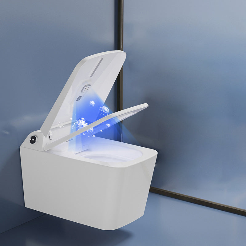 White Elongated Wall Mounted Bidet Deodorizing Wall Hung Toilet Set with Heated Seat