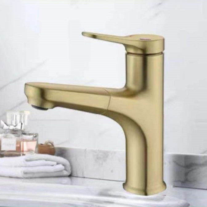 Circular Modern Basin Faucet Pull-Out Single Hole Vanity Sink Faucet