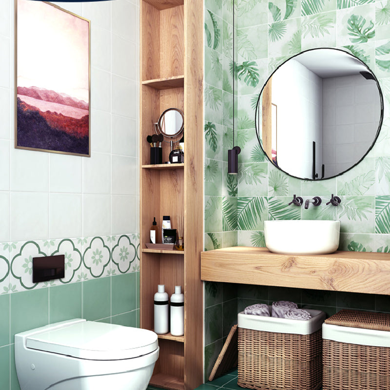 Square Ceramic Matte Straight Edge Floor and Wall Tile Patterned Bathroom Floor