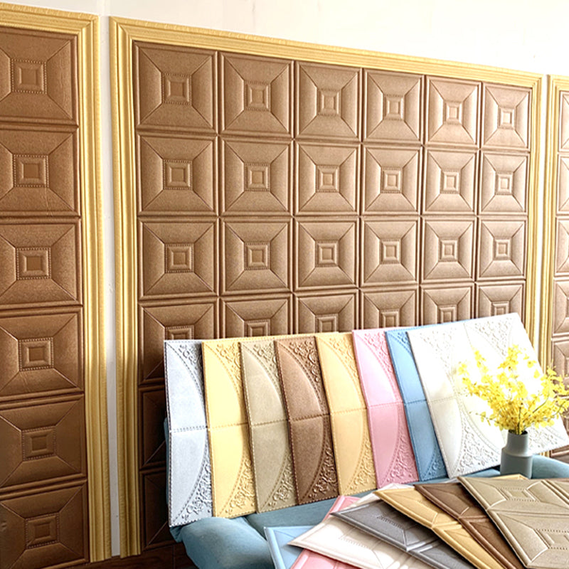 Glam Peel and Stick Wall Paneling in Foam with 3D Embossed Panel