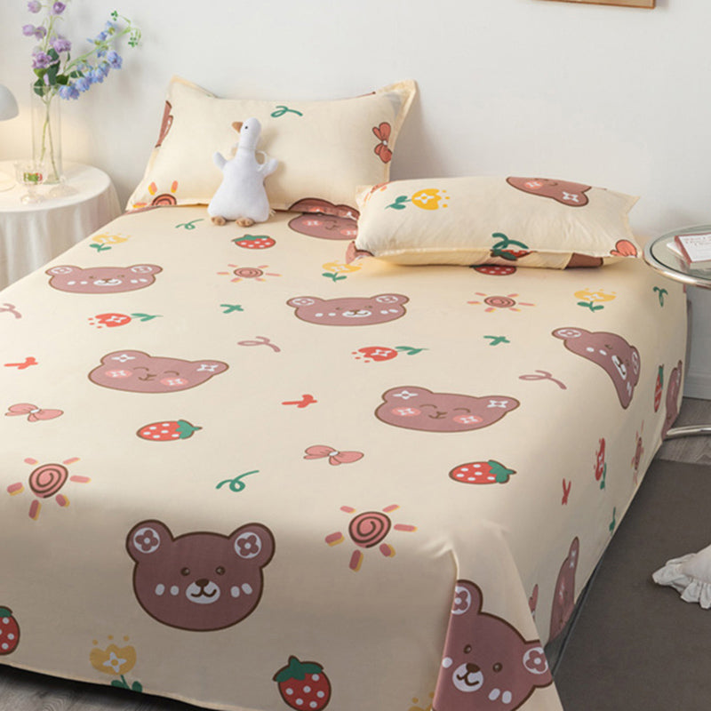 Cartoon Printed Bed Sheet Polyester Twill Breathable Fade Resistant Sheet