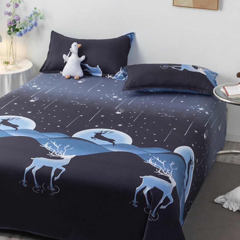 Cartoon Printed Bed Sheet Polyester Twill Breathable Fade Resistant Sheet