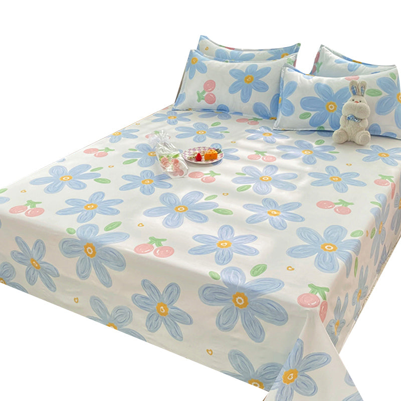 Twill Printed Bed Sheet Breathable Polyester Sheet Sets with A Pair of Pillow Cases