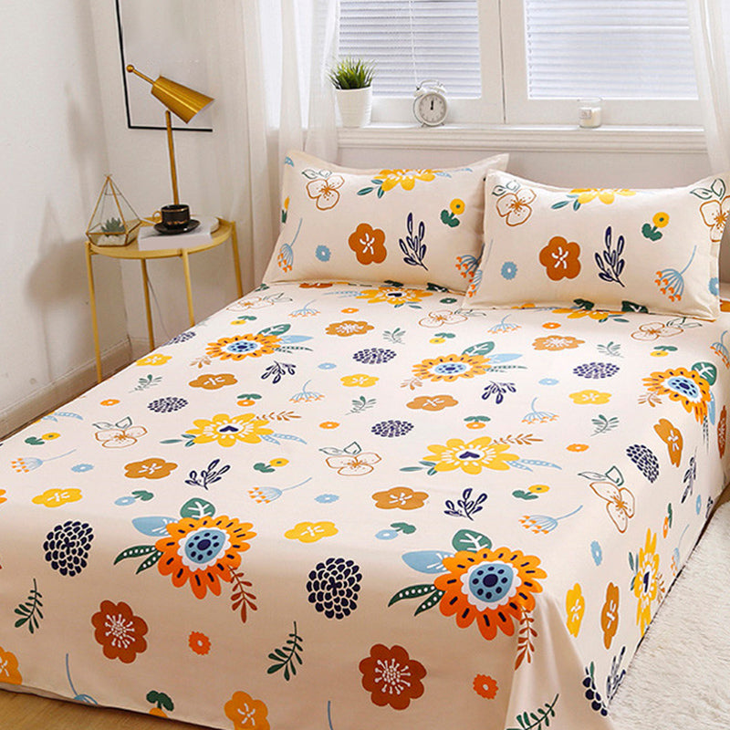 Twill Printed Bed Sheet Breathable Polyester Sheet Sets with A Pair of Pillow Cases