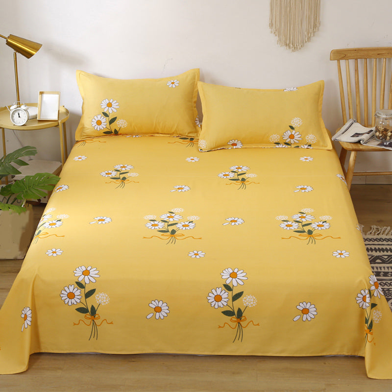 Fade Resistant Printed Bed Sheet Twill Polyester Sheet Sets with A Pair of Pillow Cases