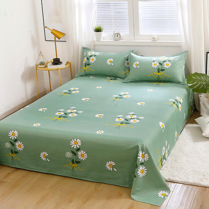 Fade Resistant Printed Bed Sheet Twill Polyester Sheet Sets with A Pair of Pillow Cases