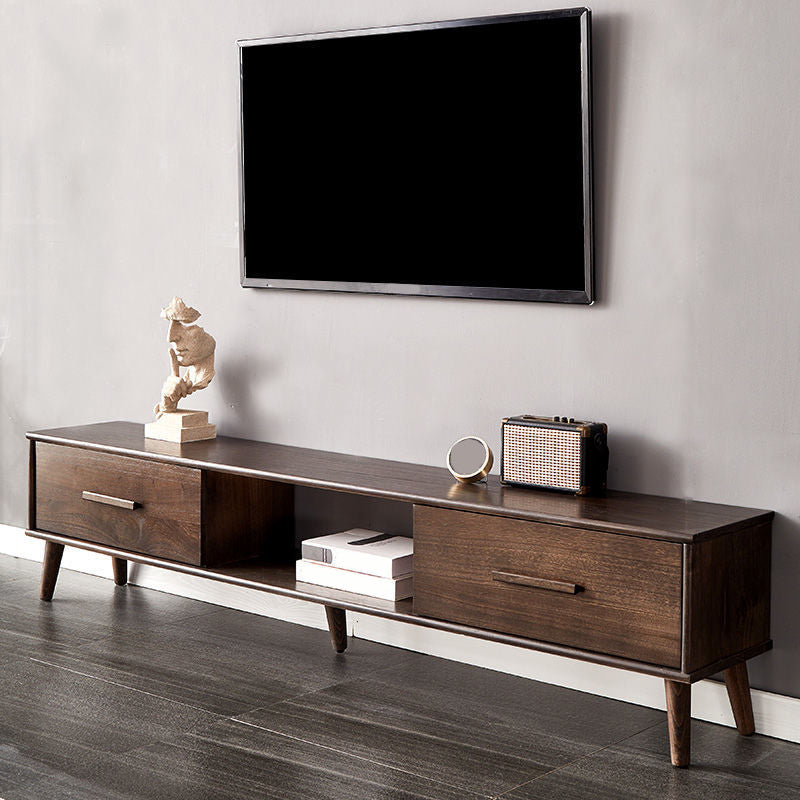 Wooden TV Media Console Contemporary TV Console with Drawers