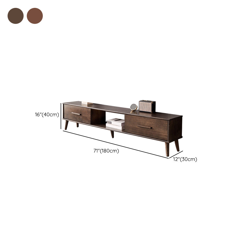 Wooden TV Media Console Contemporary TV Console with Drawers