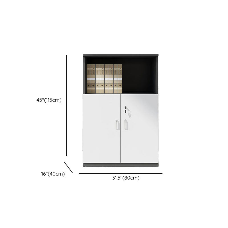 Nordic Style File Cabinet Wooden Frame Lock Storage Filing Cabinet