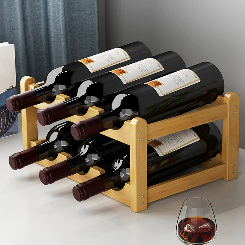 Countertop Wine Rack Solid Wood Wine Bottle Rack for Living Room