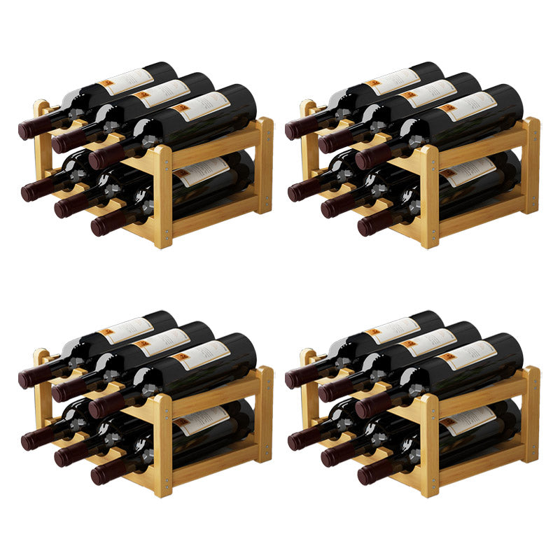 Countertop Wine Rack Solid Wood Wine Bottle Rack for Living Room