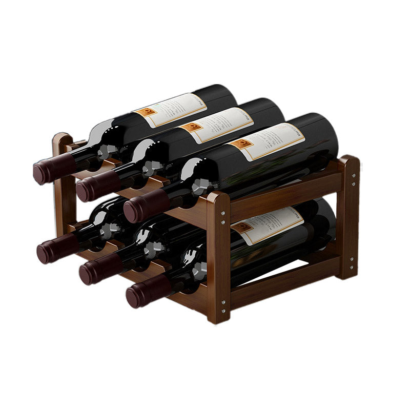 Countertop Wine Rack Solid Wood Wine Bottle Rack for Living Room