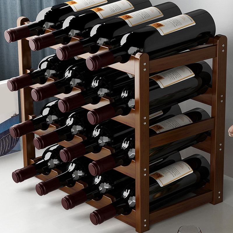 Countertop Wine Rack Solid Wood Wine Bottle Rack for Living Room