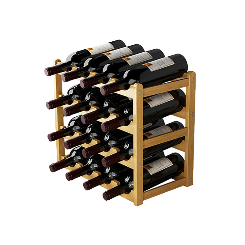 Countertop Wine Rack Solid Wood Wine Bottle Rack for Living Room