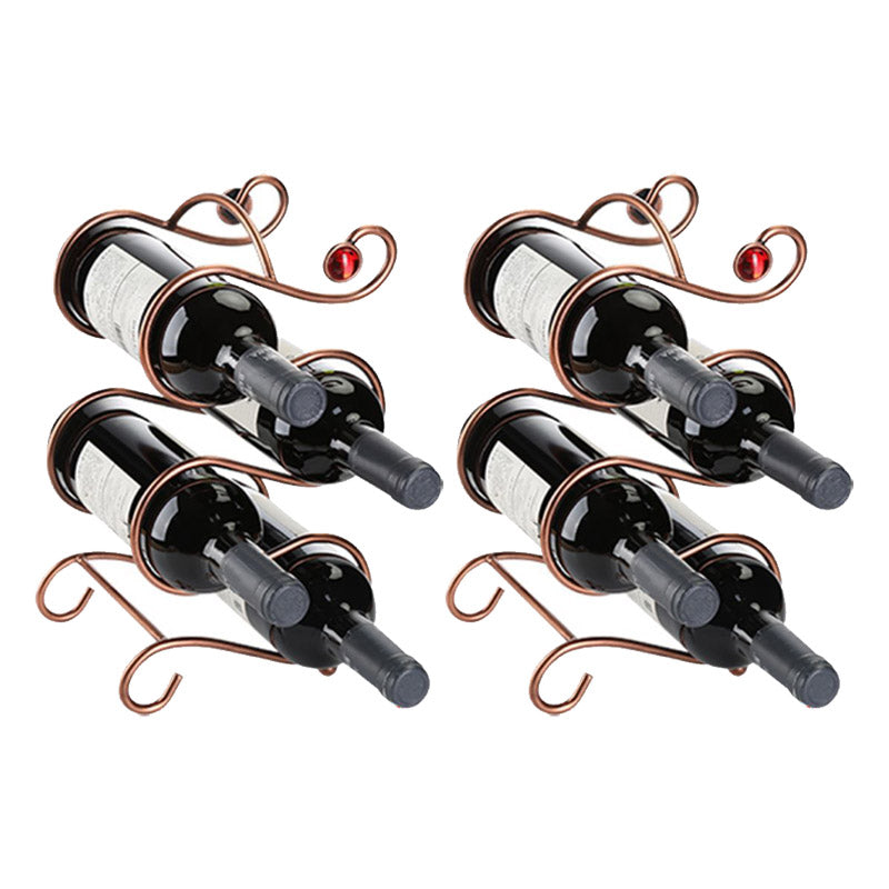 Glam Style Wine Rack Metal Countertop Wine Bottle Rack for Living Room