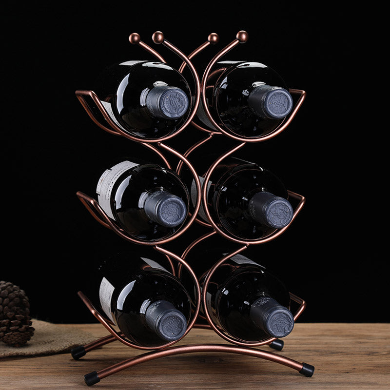 Glam Style Wine Rack Metal Countertop Wine Bottle Rack for Living Room