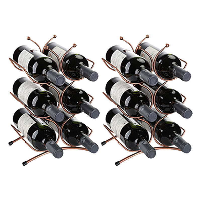 Glam Style Wine Rack Metal Countertop Wine Bottle Rack for Living Room