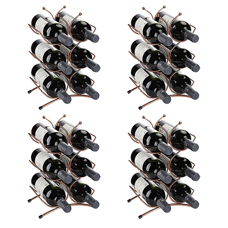 Glam Style Wine Rack Metal Countertop Wine Bottle Rack for Living Room