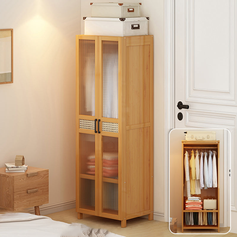 Freestanding Wood Wardrobe Modern Wardrobe with Legs and Shelves