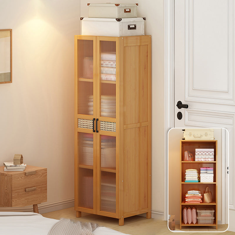 Freestanding Wood Wardrobe Modern Wardrobe with Legs and Shelves