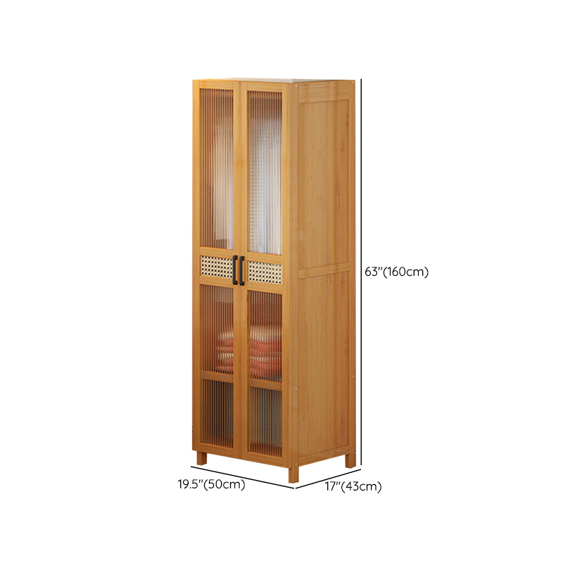 Freestanding Wood Wardrobe Modern Wardrobe with Legs and Shelves