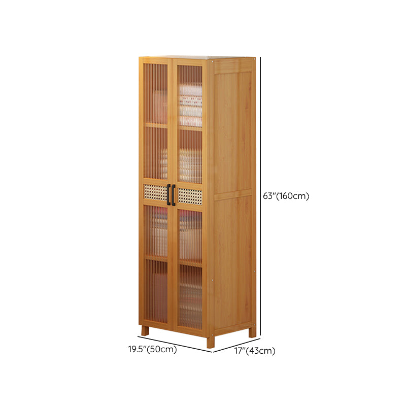 Freestanding Wood Wardrobe Modern Wardrobe with Legs and Shelves