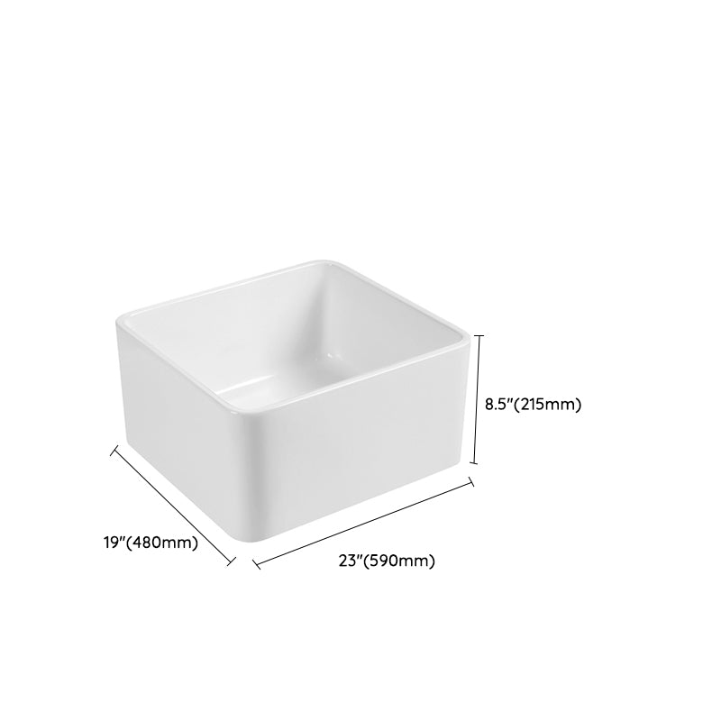 Ceramic Kitchen Sink Single Basin Contemporary Style Kitchen Sink(Not Including Faucet)