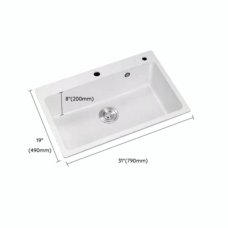 Quartz Kitchen Sink Contemporary Undermount Kitchen Sink with Rectangular Shape