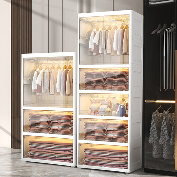 Modern Plastic Wardrobe Cloth Rod Included Kids Closet without LED Light