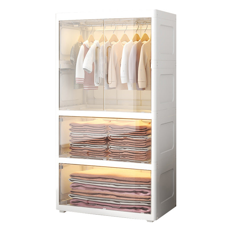 Modern Plastic Wardrobe Cloth Rod Included Kids Closet without LED Light