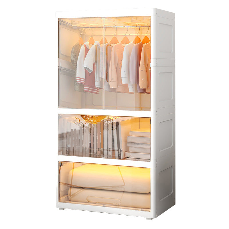 Modern Plastic Wardrobe Cloth Rod Included Kids Closet without LED Light