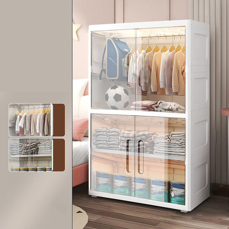 Modern Plastic Wardrobe Cloth Rod Included Kids Closet without LED Light