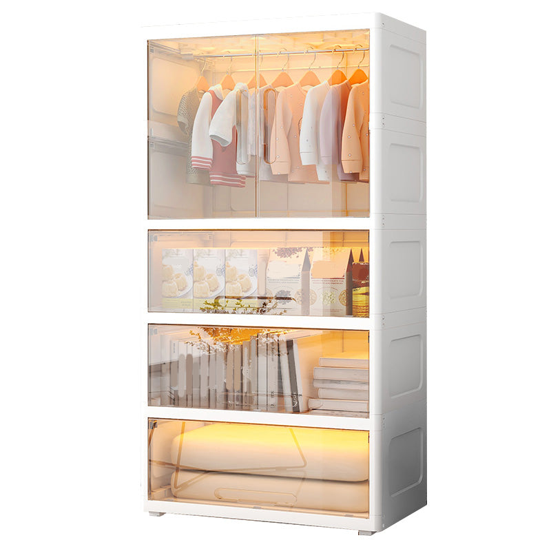 Modern Plastic Wardrobe Cloth Rod Included Kids Closet without LED Light