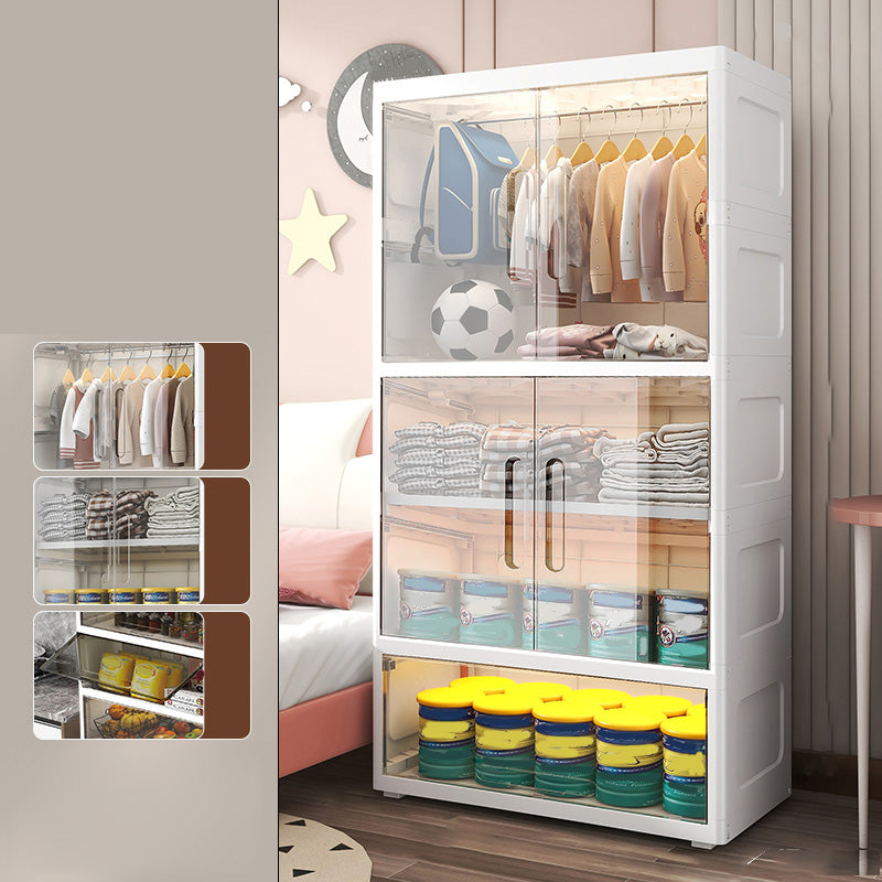 Modern Plastic Wardrobe Cloth Rod Included Kids Closet without LED Light