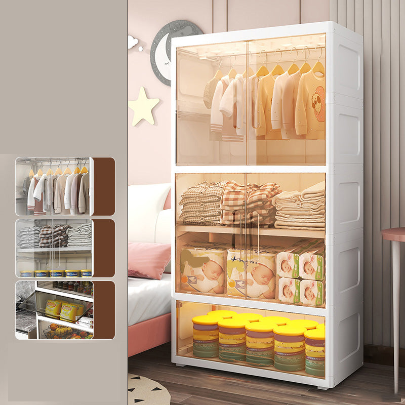 Modern Plastic Wardrobe Cloth Rod Included Kids Closet without LED Light