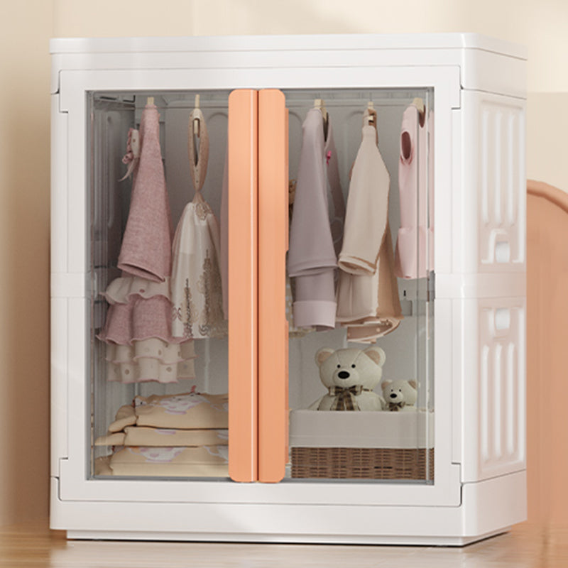 Modern Style Youth Armoire Plastic Bedroom Hanging Clothes Rack with Cloth Rod