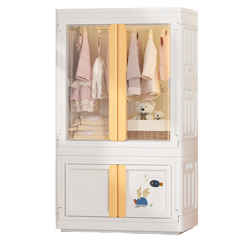 Modern Style Youth Armoire Plastic Bedroom Hanging Clothes Rack with Cloth Rod