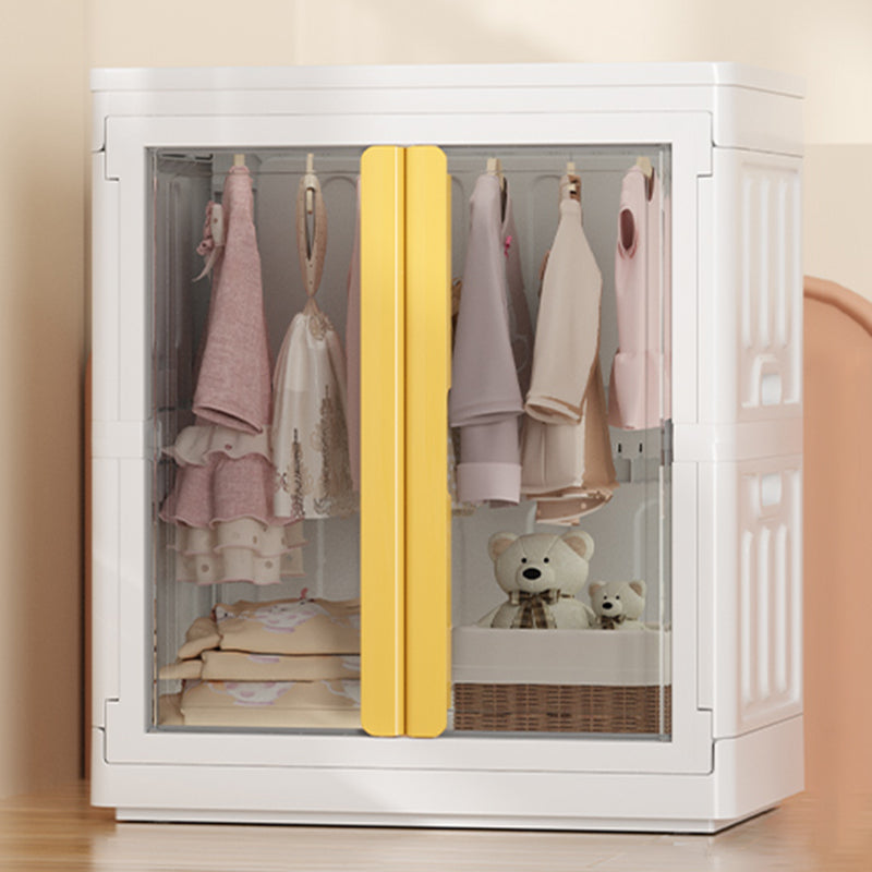 Modern Style Youth Armoire Plastic Bedroom Hanging Clothes Rack with Cloth Rod