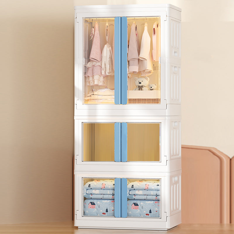 Modern Style Youth Armoire Plastic Bedroom Hanging Clothes Rack with Cloth Rod