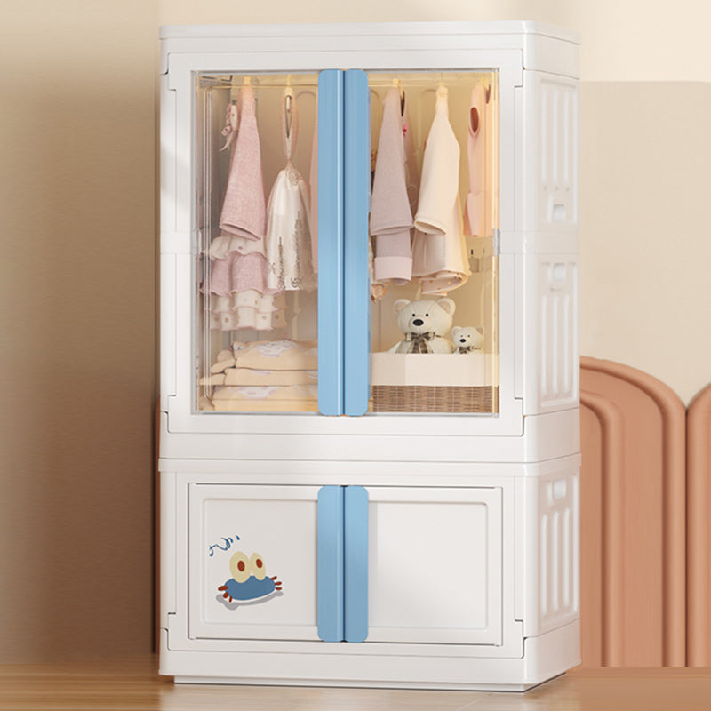 Modern Style Youth Armoire Plastic Bedroom Hanging Clothes Rack with Cloth Rod