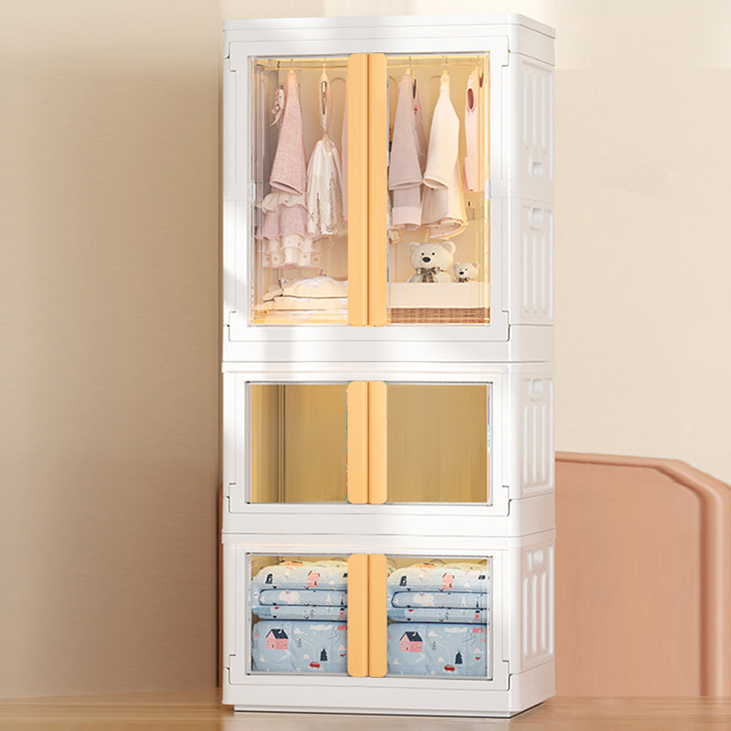 Modern Style Youth Armoire Plastic Bedroom Hanging Clothes Rack with Cloth Rod