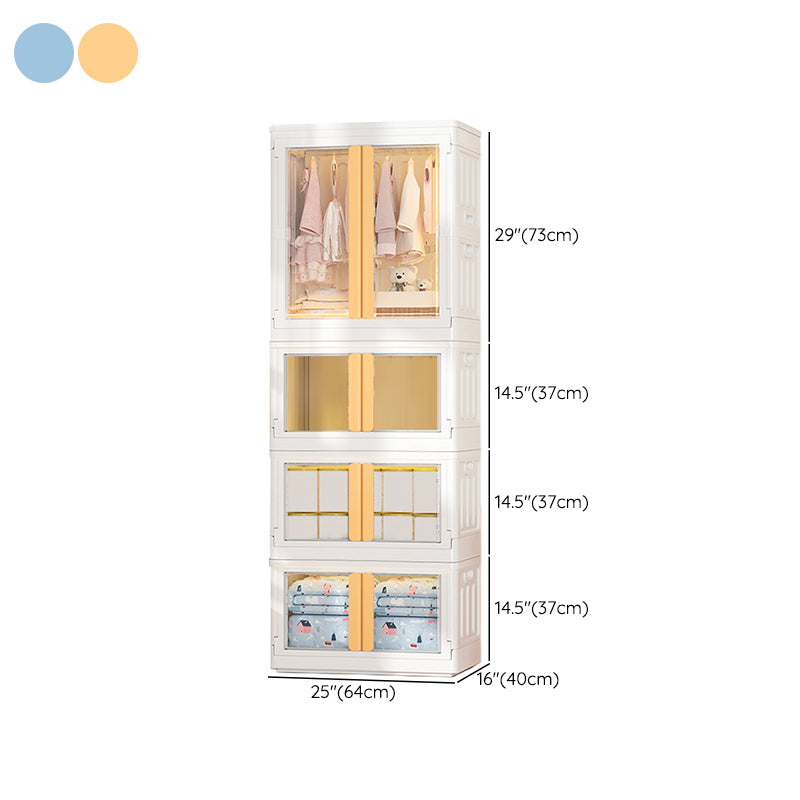 Modern Style Youth Armoire Plastic Bedroom Hanging Clothes Rack with Cloth Rod