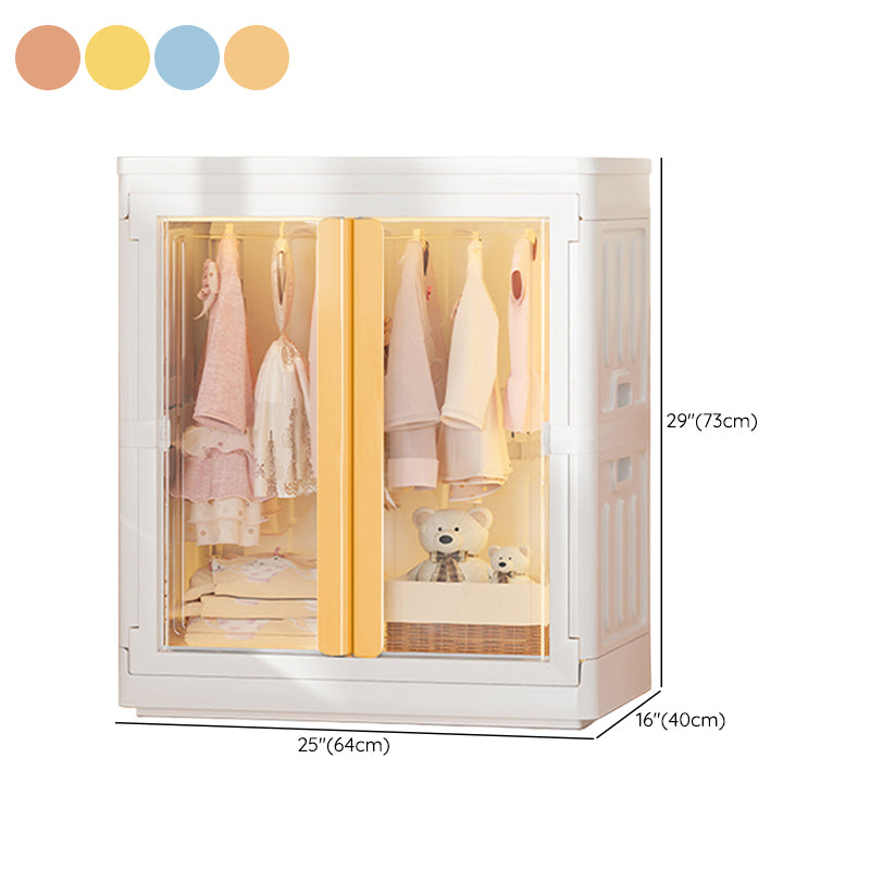 Modern Style Youth Armoire Plastic Bedroom Hanging Clothes Rack with Cloth Rod